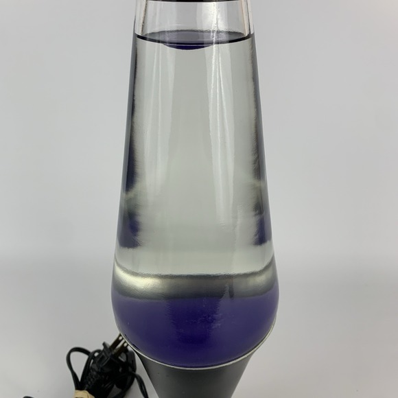 1996 Lava Lite Brand 16" Lava Lamp Clear Liquid w/ Deep Purple Wax & Black Base - Picture 7 of 16